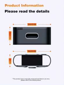 1 件装汽车纸巾盒，多功能皮革汽车纸巾架，适用于后座或中央控制台 - 黑色 - 查看 10