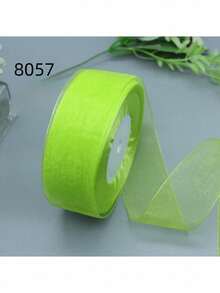 50y 透明装饰雪纱丝带，3.8 厘米宽缎带，DIY 礼品包装，发饰和工艺丝带，圣诞节情人节