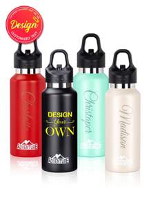 Yocity 1Pc Customized Sports Mug, Outdoor Sports Car Bottle, Customized Stainless Steel Keep Cold Insulated Mug, Portable Threadless Single Finger Open Lid Insulated Mug, Double Layer Vacuum Stainless Steel Large Capacity Kettle, Personalized Gift, Customized Gift, Birthday Gift, Holiday Gift