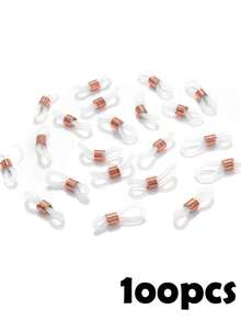 100pcs/Pack Silicone Candy Color Eyewear Strap, Glasses String, DIY Eyeglasses Accessory, Beaded Lanyard