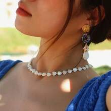 1pc European And American Heart-Shaped Shell Necklace Simple Shell Beaded Women's Fashionable Collarbone Chain - Shell - View 4