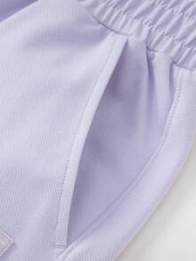 Balabala Children's Shorts Boys' 2025 Summer Straight Casual Pants Girls' - Pink Purple - View 7