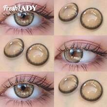 FRESH LADY Freshlady Everyday Color Contacts Pupilentes Dawn Brown Colored Contact Lenses 1 Year Disposable Halloween Costume Cosplay - Brown - View 28