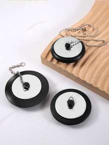 1/2 nút chặn cống bồn tắm có dây xích, nút chặn tràn bồn rửa bằng cao su màu đen, dây xích kim loại có thể điều chỉnh đường kính 1,57 inch, nắp cống vòi hoa sen dễ lắp đặt, dụng cụ phòng tắm, phụ kiện cống thời trang | Chức năng khóa an toàn, nút chặn cống bồn tắm - màu đen - Xem 9