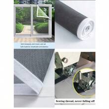 1 pieza Cortina anti-mosquitos de verano, con enganche y lazo autoadhesivo, mosquitera de ventana sin taladrar de borde completo, cortina de malla para ventilación y visibilidad, red invisible para puertas y ventanas adecuada para todas las ventanas, fácil instalación y remoción, lavable