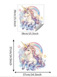 1pc Rainbow Unicorn Wall Sticker Durable Waterproof PVC Sticker Self-Adhesive Easy To Peel Suitable For Wall Stickers Bedroom Window Stickers Background Wall Decoration Living Room Home Decoration Make Your Home Refresh Holiday Decoration Stickers Birthday Graduation Gift