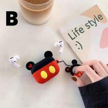 Disney 1 Pc Cute Minnie Mouse & Mickey Mouse Design Silicone Protective Case Compatible With AirPods Pro 2 Wireless Bluetooth Earphones