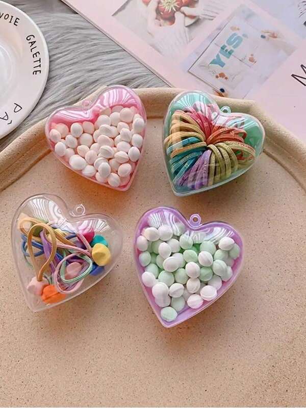 10pcs Transparent Acrylic Candy Boxes, Fillable Clear Heart-Shaped Ornaments Balls,Suitable For Christmas Tree Decoration, Wedding Party Home Hanging Decoration , Valentine's Day DIY Plastic Gifts Boxes Baubles