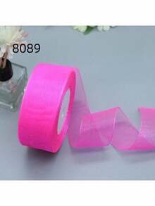 50y 透明装饰雪纱丝带，3.8 厘米宽缎带，DIY 礼品包装，发饰和工艺丝带，圣诞节情人节