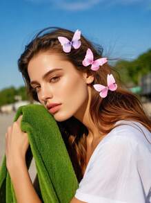 10 pièces - épingle à cheveux papillon, décorations de papillon pastel doux et assortis, épingle à cheveux élégante pour franges, ornement de cheveux pour dames, pince à cheveux unique, papillons en tissu 3D de simulation pour projets DIY, décoration d'art et accessoires photo, décorations de fête, décorations d'anniversaire, décorations d'été
