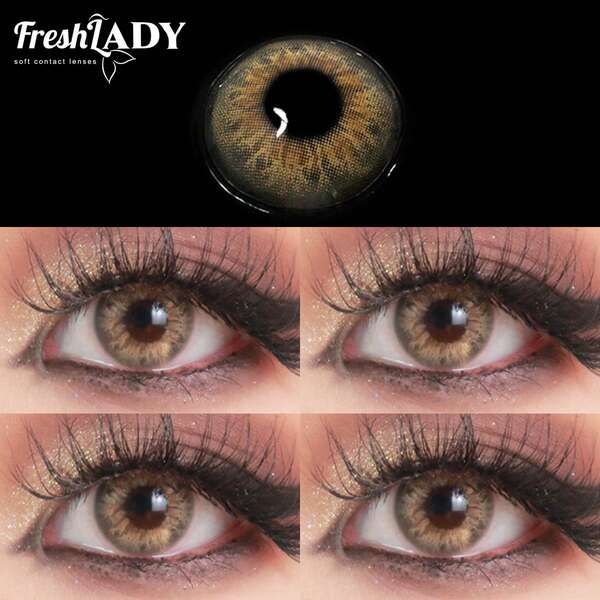 FRESH LADY Freshlady Back To School Contact Lenses Pupilentes Iris Dna Taylor Brown Hazel Colored Contact Lenses 1 Year Disposable Halloween Costume Cosplay