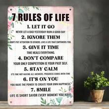 1PC 7 Rules Of Life Wall Art, Motivational Quote Poster, Let It Go, Stay Calm And Smile, Perfect For Office, Gym Or Study Room Decor, 8x12 Inches / 20x30 Cm, Ideal For Personal Growth, Inspirational And Uplifting Design - 8x12 inch/20x30cm-1 cái - Xem 4