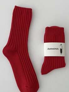 2pairs Zodiac Sign Socks For Women, Chinese Red Socks Printed With Dragon Pattern - Red - View 4