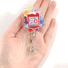 4 pièces/1 pièce Porte-carte d'identité de badge d'infirmière/médecin extensible, transparent, facile à enclencher, en acrylique plat 2D. Étui pour carte d'étudiant, porte-clés unisexe, accessoire de sac voiture