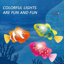 Baby Shower Luminous Induction Elektryczna Rybka Bawiąca Się W Wodzie Zabawka, Symulowana Elektroniczna Rybka Do Świetlistego Pływania (Losowy Kolor)