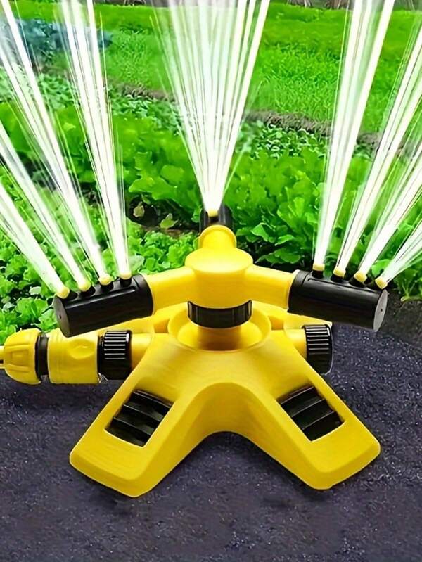 1pc Automatic Rotating Garden Lawn Sprinkler, 360° Rotary Sprayer Adjustable Multi-Angle, Suitable For Large Area Lawn & Farmland Irrigation