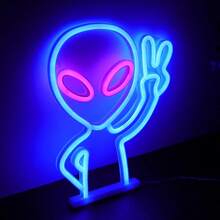 Kaufen Sie 1 Stück Grüner Alien Neonlichtschild, 11,3x8,7x0,7 Zoll/28,8x22,2x1,8 cm, LED Dekorationslampe, batterie- oder USB-betrieben. Grüner Alien Neonschild Deko, Neonlichtschild für Zimmer, Wanddekoration, Spielezimmer, Teenagerzimmer, Schlafzimmer, Zuhause, Party