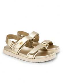 Women Flat Sandals Hook-And-Loop Fashion Summer Comfortable Outdoor Casual Sports Beach Sandals - Vàng - Xem 6