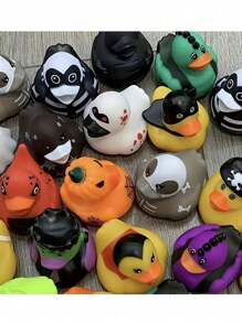 2 piezas de Patos de goma de Halloween, Patos apretables de Halloween, Decoraciones de fiesta de Halloween, Actividades de piscina, Accesorios lindos de baño y ducha, Regalos de cumpleaños, Regalos de Navidad y Halloween, Regalos para amigos, Patos de Halloween