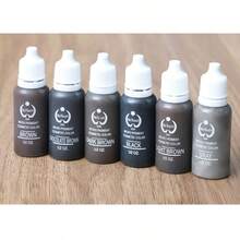 15ml/Bottle Eyebrow, Lip, Eyeliner Tattoo Pigment Permanent Makeup Ink Liquid Dye Cosmetic Tools For Brow And Lip Tinting (6pcs) - Multicolor - View 2