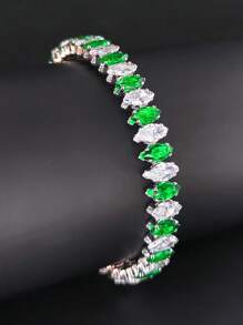 MOONSO 1 pieza Pulsera elegante y de moda con circonita, adecuada para que las mujeres la usen en ocasiones, diseño exclusivo, S8250