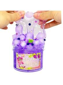 1pc 100ml Boba Crunchy Slime Set, Strawberry, Grape And Peach Scented Crystal Slime Kit, & Christmas Decoration, Super Soft And Non-Sticky Jelly Cube Slime, Party Favor & Birthday Gift,Slime,Christmas Gifts,Slime Kit,Grape,Slime Making,Gonggi