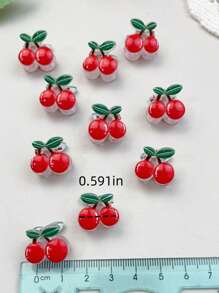 10pcs/Pack New Mini Cherry Barrettes For Kids, Versatile Short Hair Clips, Side Bang Hair Accessories
