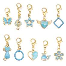 10Pcs Cute Enamel Charms Set - Multicolor Pendants With Lobster Clasp,Bag & Shoe Charm,Jewelry Supplies For DIY Bracelet Keychain