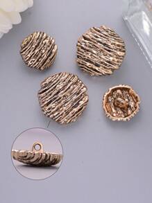 10 Stücke/Packung Runde Metallknöpfe mit geprägtem horizontalem Streifenmuster, geeignet für Mäntel, Pullover, Jacken, Kleider, Hemden, handgefertigte Verzierungen, Stoff-Nähzubehör für DIY