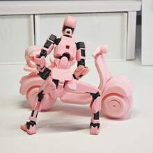 1 件 3D 打印铰接式玩偶、摩托车骑手玩具模型玩偶、减压创意桌面装饰玩具、可摆动关节时尚摩托车城市创意玩具模型、3D 打印摩托车、3D 打印装饰模型 - 彩色 - 查看 5