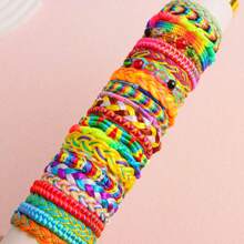 10pcs/Pack Fashionable Colorful Woven Adjustable Friendship Bracelets With Tassels, Suitable For Gifts To Family, Friends, Daily Wear, Jewelry Party