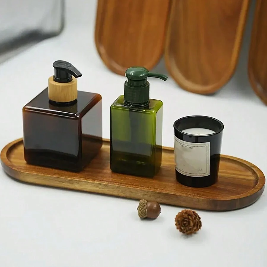 1 pieza Bandeja de madera, plato para comida, bandeja de servicio multiusos, apta para uso en el hogar, restaurante y fiestas, bandeja para desayuno, bandeja para pasteles, bandeja para pan, bandeja de cocina, bandeja para juegos de té, cocina