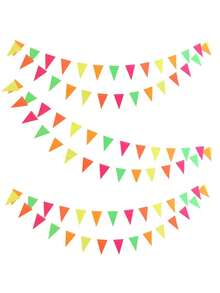 1 件，4 米 5 色霓虹纸发光旗帜横幅悬挂装饰，发光派对，80 年代夜光派对旗帜横幅黑光