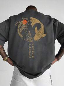 Camiseta de manga corta de ajuste holgado con estampado de moda para hombre | Diseño exquisito | Imprescindible para el verano | Fácil de combinar, que muestra tu estilo