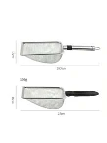 1pc Beach Mesh Shovel With Net Bag, For Collecting Seashells, Kids Sand Filter Shovel To Pick Up Seashells, Shark Tooth Sifter, Suitable For Boys And Girls