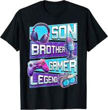 Gamer Shirt Gaming Shirt Video Game Shirts For Boys Teens T-Shirt$Gro Holiday Gifts - Black - View 1