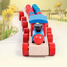 Juguete Tren De Madera Formas Geometricas Aprendizaje Matematicas Educacion Temprana - Multicolor - Ver 3