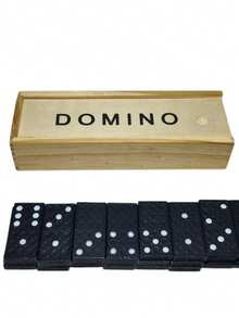 Dominó económico clásico juego de mesa tradicional entretenimiento familiar piezas estándar educativo niños adultos estrategia diversión lúdica resistente - Marrón - Ver 4