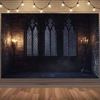1pc "Medieval Gothic Style Wall Backdrop, Perfectly Matched With Halloween Parties To Create A Mysterious Atmosphere, Creating A Dark Castle Style, Instantly Adding Strategic Elements To Your Party, Becoming The Most Creative Holiday Decoration Choice! Party Banners With Multiple Sizes To Choose From