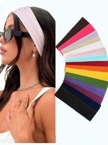 1pc/3pcs Headbands, Solid Color Stretchy Moisture Wicking Sports Headbands For Women,Yoga Running Workout Hair Accessories, Great For Sports Enthusiasts. Men's Solid Color Moisture Wicking Headband, Ideal For Yoga, Running And Other Sports