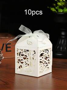 10/50pcs Leaf Pattern Laser Cut Candy Boxes Small Chocolate Packaging Boxes Favor Boxes For Wedding Engagement Bridal Showr Birthday Party Decorations - Multicolor - View 26
