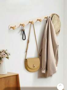 Creative Wooden Door Back Hook - Rust-Proof Thickened Carbon Steel Wall Hook, Wall-Mounted Coat Hook, Solid Wood Hanger, Hat Rack, Bathroom Hook. Kitchen Storage Rack. Suitable For Bedroom, Porch, Foyer, Foyer Storage, Wall Decoration - Adhesive-Free Hook, Room Decoration. Morlot Style Hook (Wood Style, Durable, Anti-Peeling Paint)