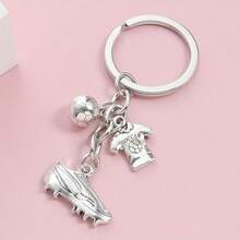 1 Piece Of Three-Dimensional Football Shoe Alloy Keychain, Fashionable And Classic Men's Style Car Bag Pendant Car Accessories Bag Charm Backpack For School