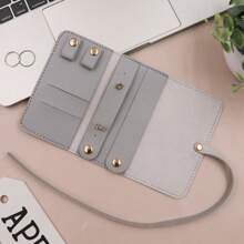 Spot Minimalist Microfiber/Leather Jewelry Bag, Multifunctional Earrings, Rings, Bracelets, Storage Roll Bag, Gold Jewelry Box Bag For Women Storage Organizer Travel Essentials Gift Back To School