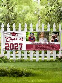 1Pc Customizable Graduation Banner 2025 - Personalize With Your Photo & Name, Perfect For Year-Long Class Celebrations, Custom Graduation Backdrop, Great Party Decor, Ideal Gift For Graduates - Multicolor - View 5