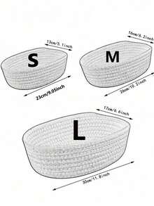 1pc Desktop Storage Basket, Random Color Handwoven Rattan Organizer Box For Makeup, Snacks, Entryway - Multicolor - View 2