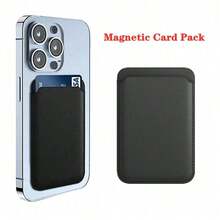 Universal Magnetic Phone Back Card Holder, Leather Card Sleeve For Daily Travel - Multicolor - View 1