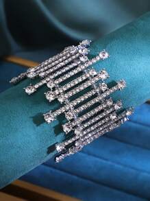 Glamorous Artificial Crystal Decor Bangle For Women For Party