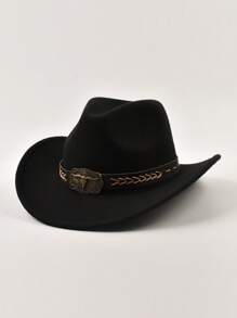 1 Stück Damen-Cowboyhut mit Lederband, nicht elastisches Design und UV-Schutz, geeignet für Outdoor-Fotos, Cosplay und Halloween