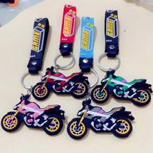 4pcs/Set Cartoon Motorcycle Keychains Bag Pendant Decorations